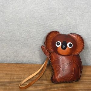 Handmade Leather Koala Wristlet